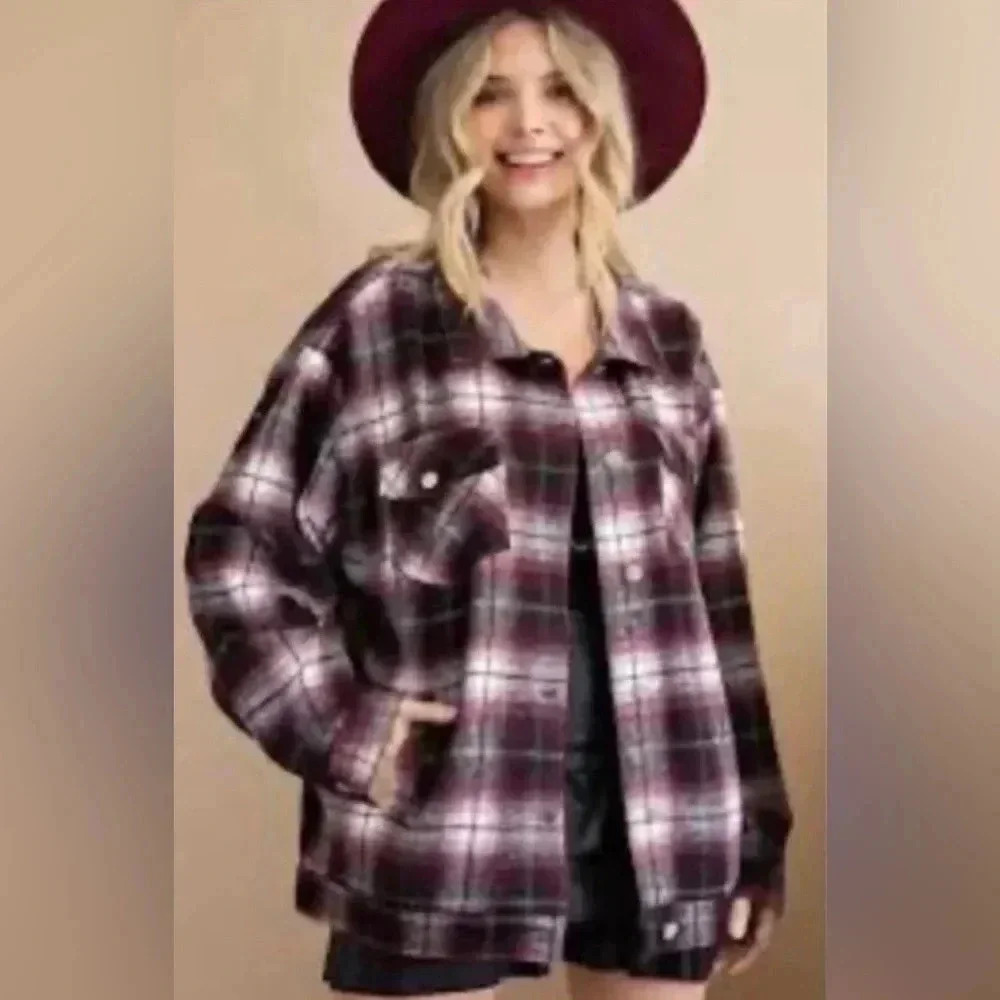 Purple and Black Flannel Shacket